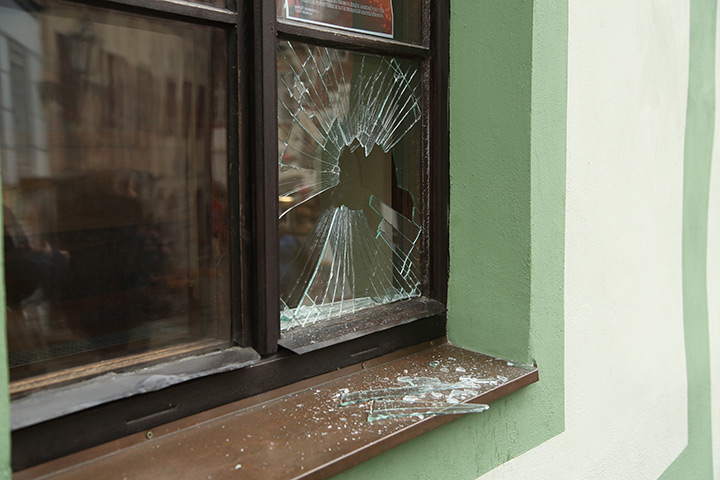 A2B Glass are able to board up broken windows while they are being repaired in Horsham.